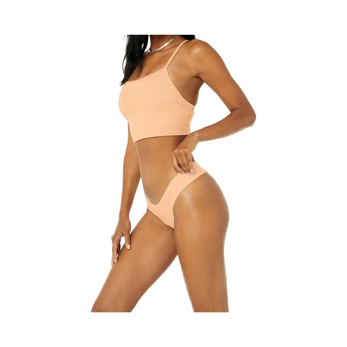 Alo Women's Airbrush Invisible Cheeky - Champagne - HypeFly India View 4