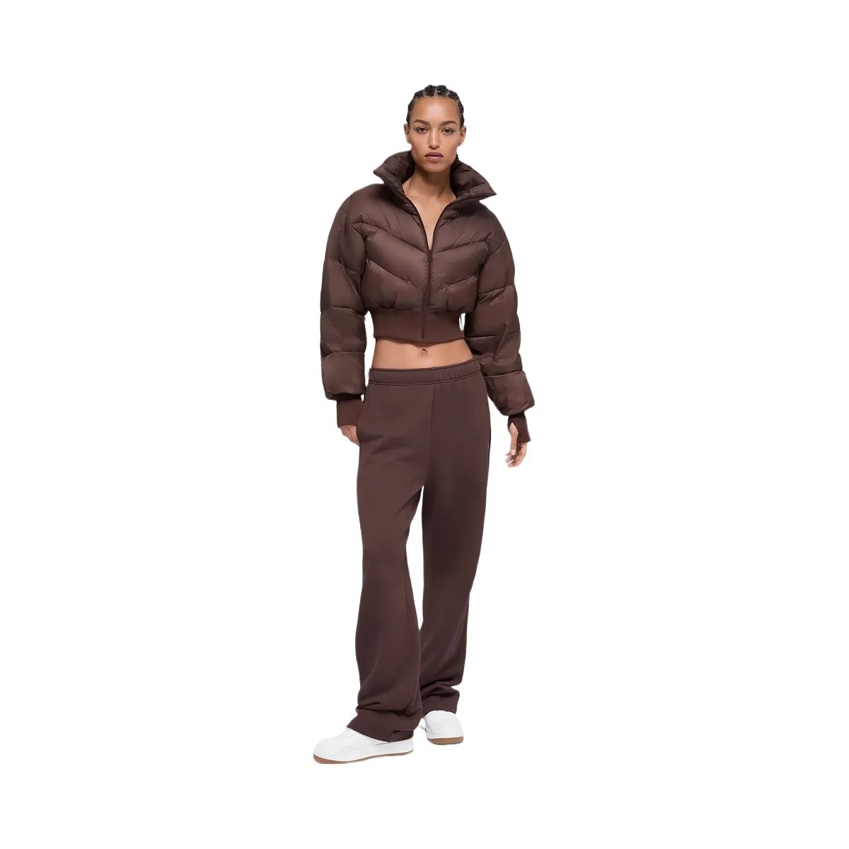 Alo Women's Cropped Atmosphere Puffer - Brownstone - HypeFly India View 5