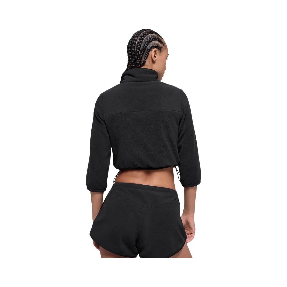 Alo Women's Polar Fleece Retreat Cropped Jacket - Black - HypeFly India View 4