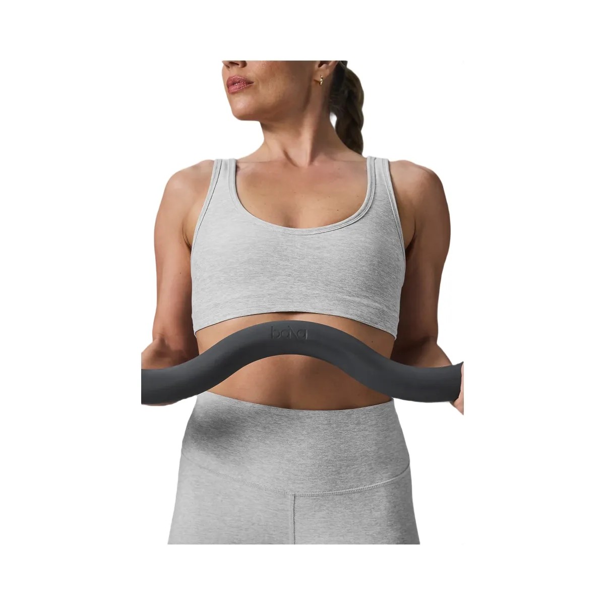 Alo Women's Alosoft Center Stage Bra - Athletic Heather Grey - HypeFly India View 1
