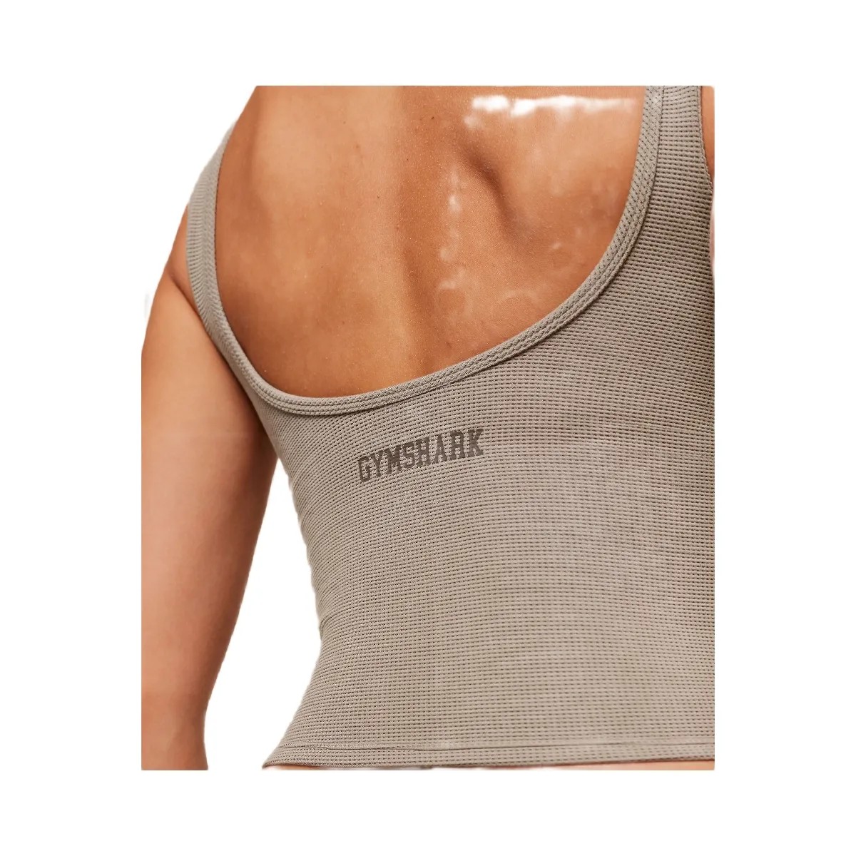 Gymshark Waffle Cropped Tank - Lifestyle Brown - HypeFly India View 6