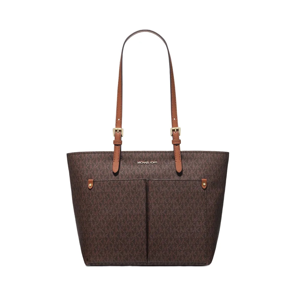 Michael Kors Jet Set Medium Logo Pocket Tote Bag Brown - HypeFly India View 1