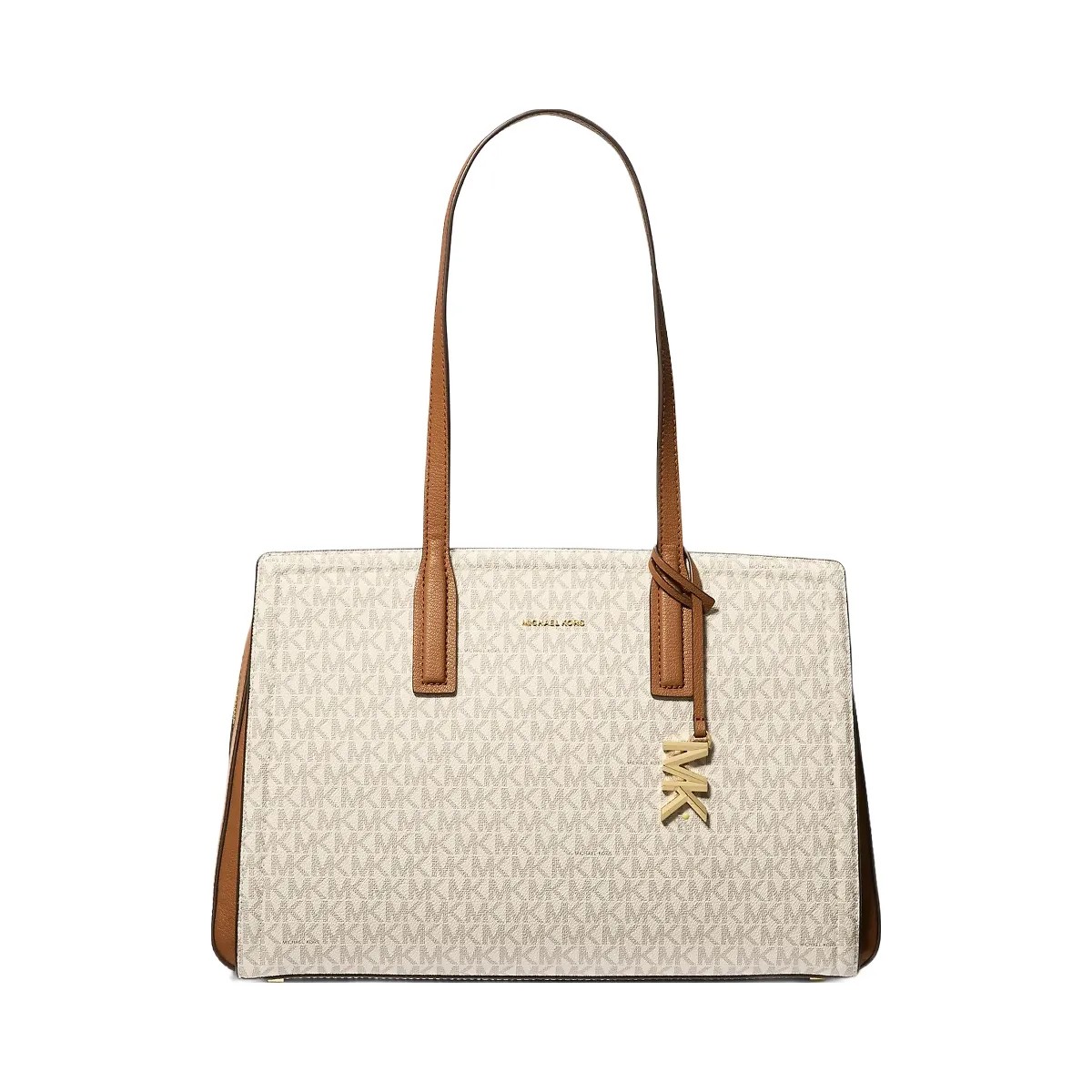 Michael Kors Laila Medium Signature Logo Tote Bag Vanilla-Acorn - HypeFly India View 1