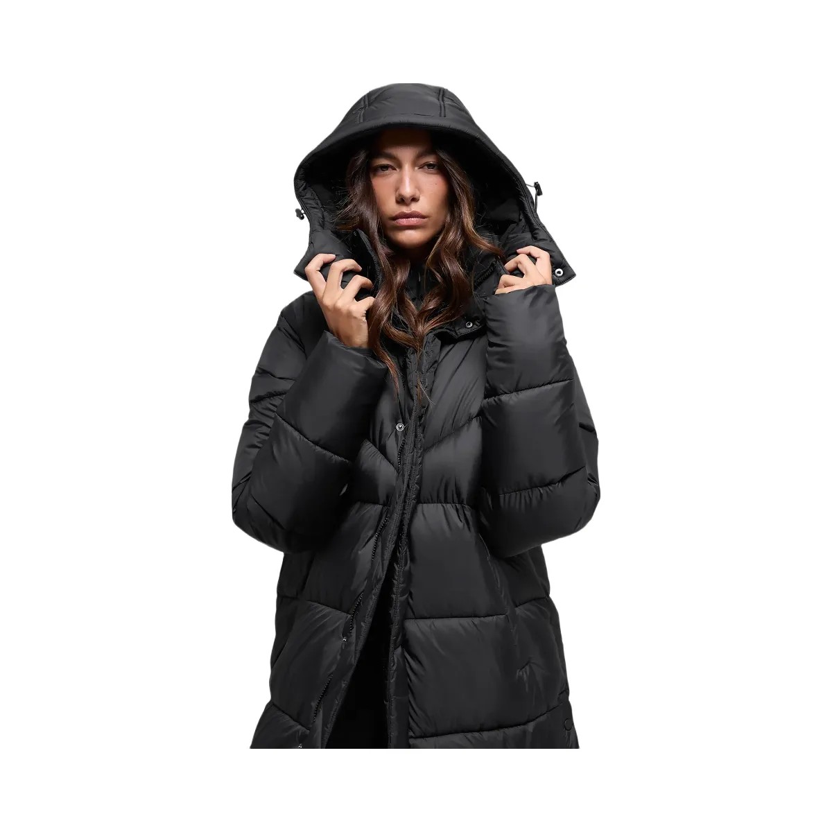Alo Women's Gold Rush Puffer Trench - Black - HypeFly India View 1