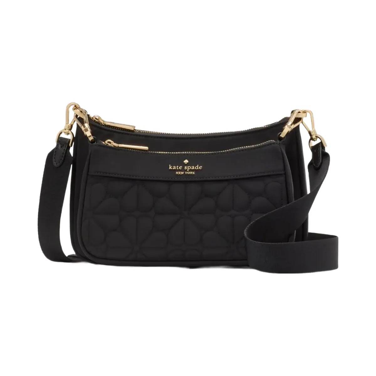 Kate Spade Duet Quilted Fabric Small Crossbody Black - HypeFly India View 6