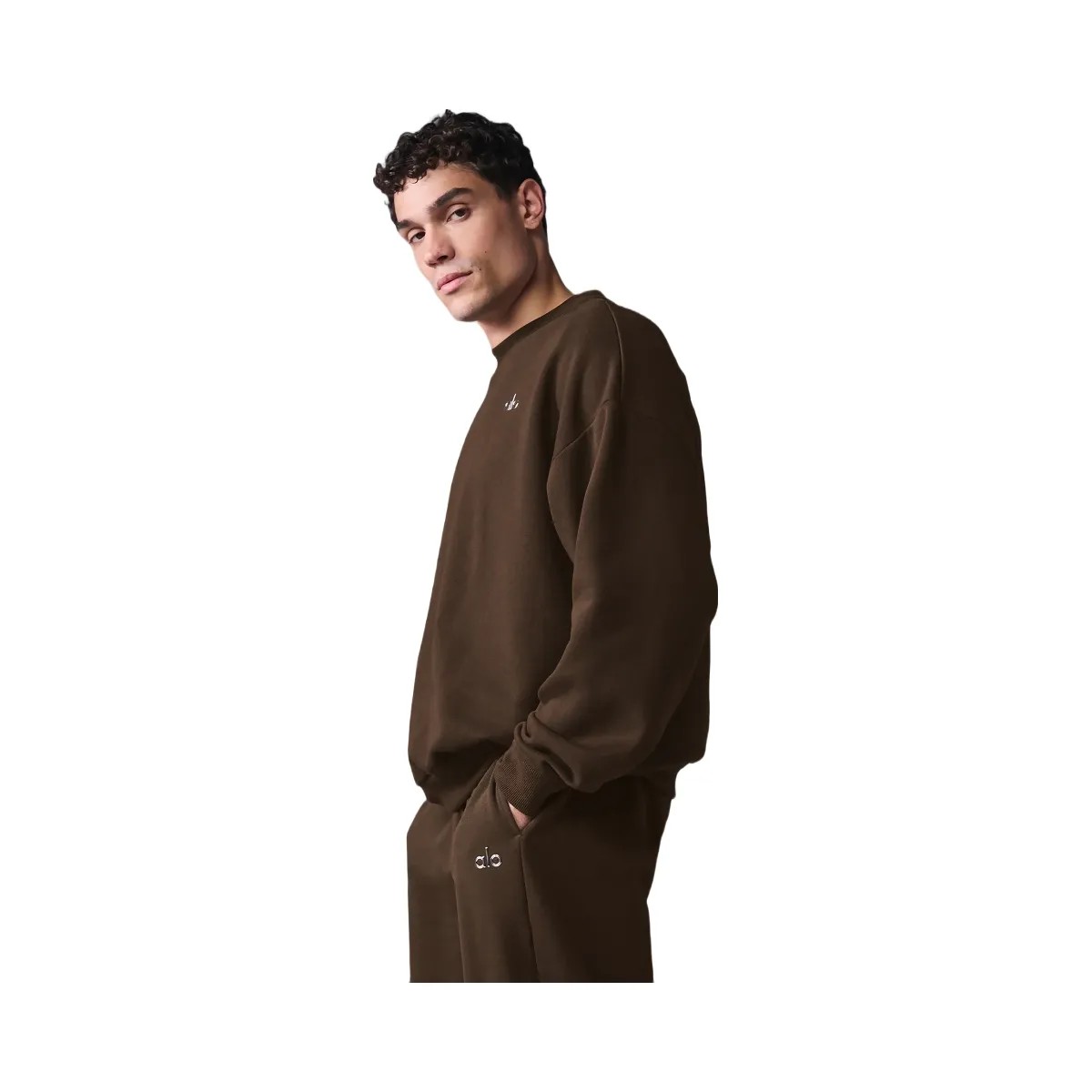 Alo Accolade Crew Neck Pullover - Espresso - HypeFly India View 3