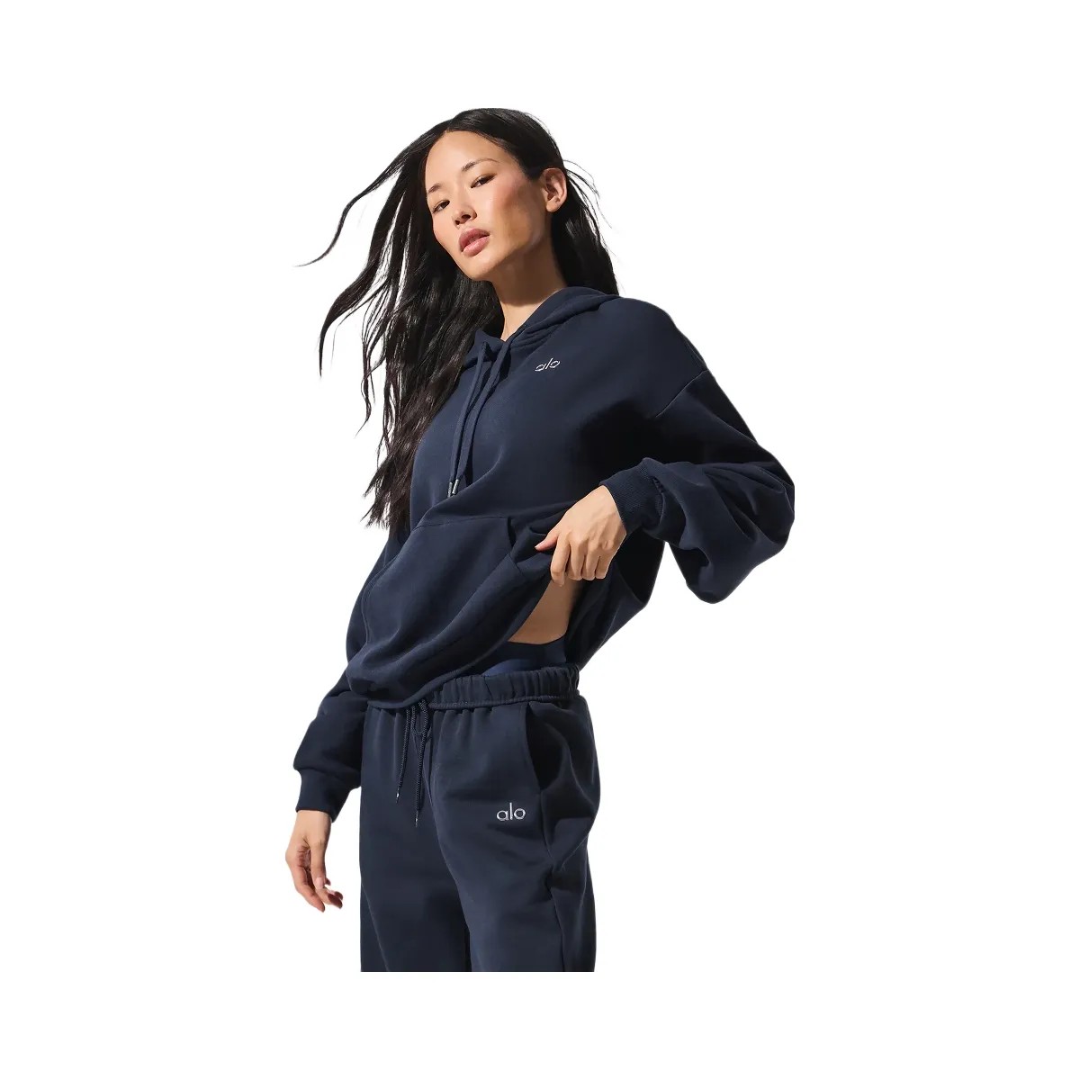 Alo Women's Accolade Hoodie - Navy - HypeFly India View 4