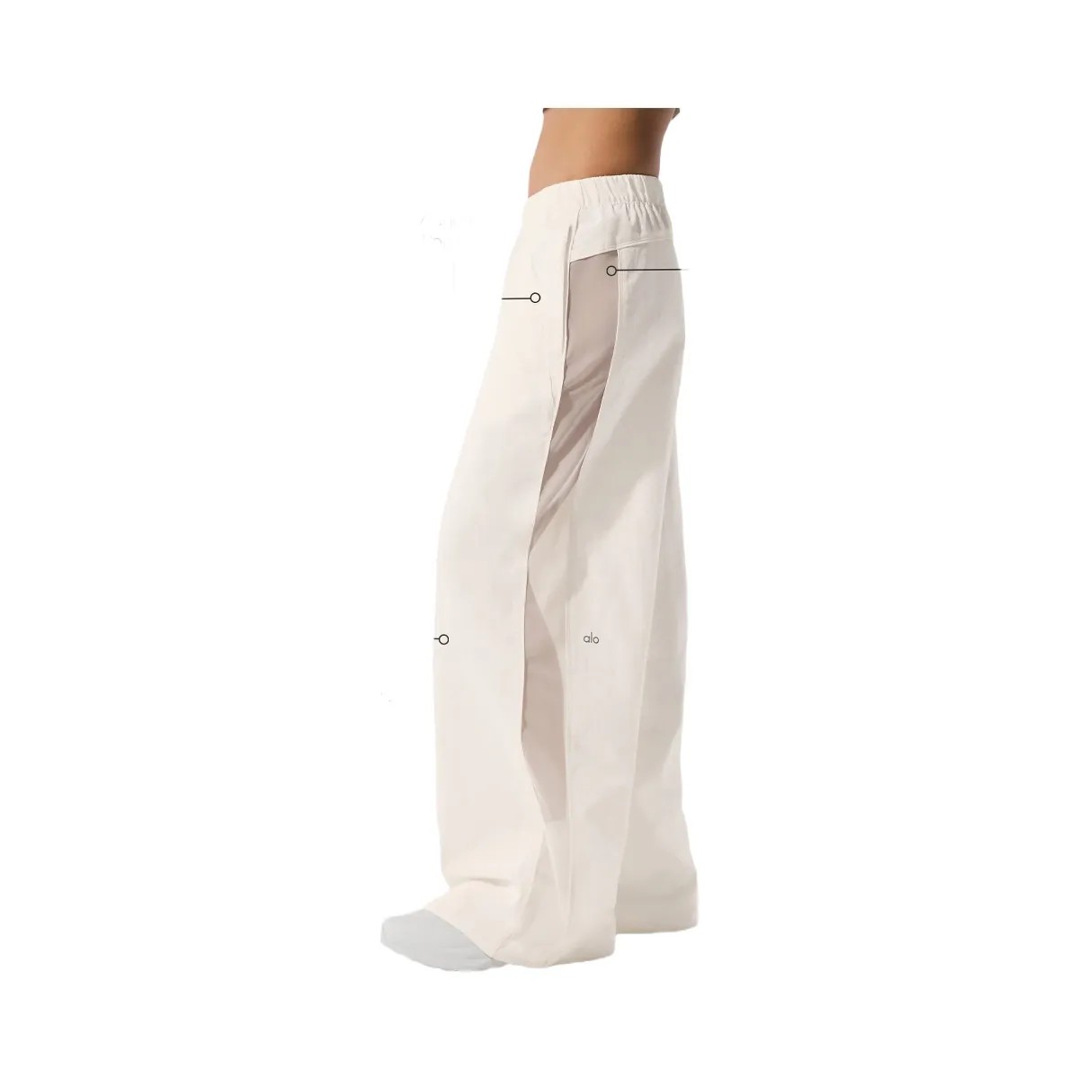 Alo Women's High-Waist Origin Wide Leg Track Pant - Ivory - HypeFly India View 2