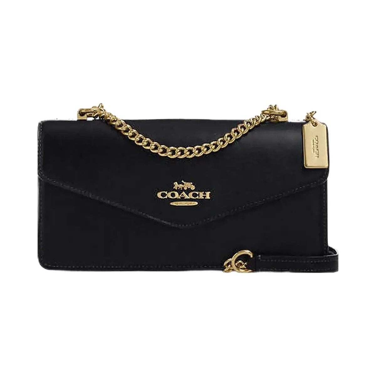 Coach Klare Envelope Crossbody Bag Calf Leather-Gold-Black - HypeFly India View 1