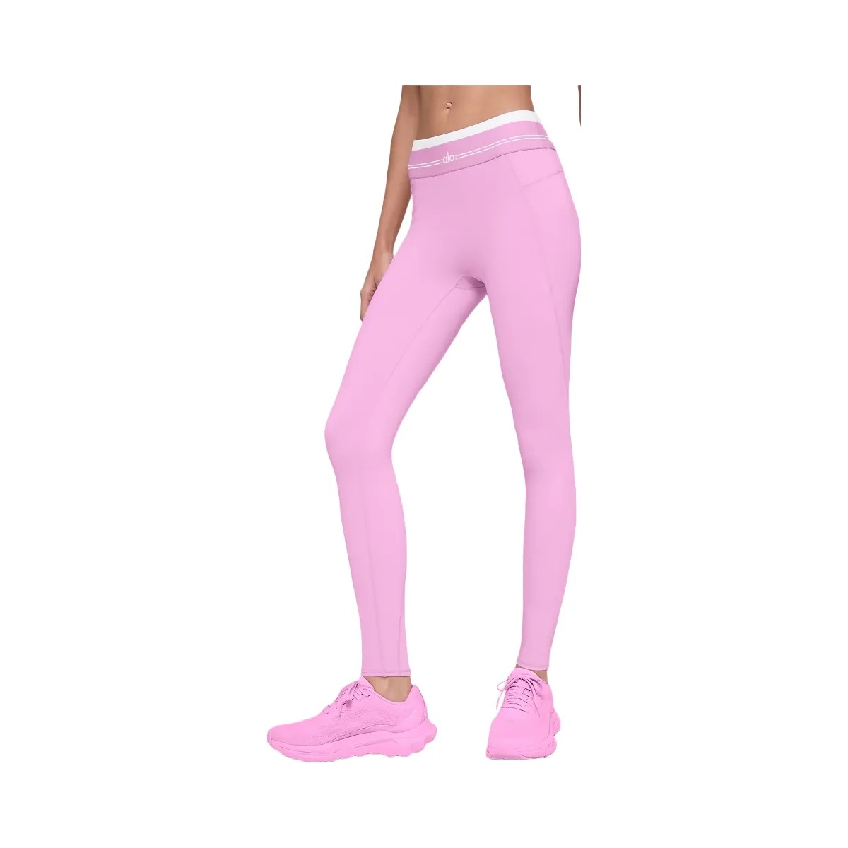 Alo Women's Airbrush High-Waist 7/8 Better Together Legging - Candy Heart Pink/White - HypeFly India View 2