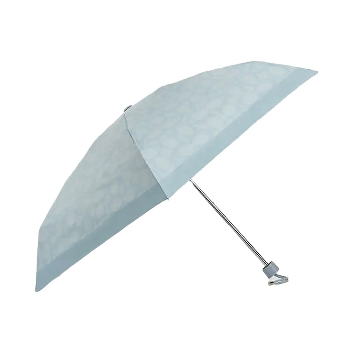 Coach Uv Protection Mini Umbrella In Sketch Signature Print Signature Canvas-Silver-Ice Blue - HypeFly India View 2