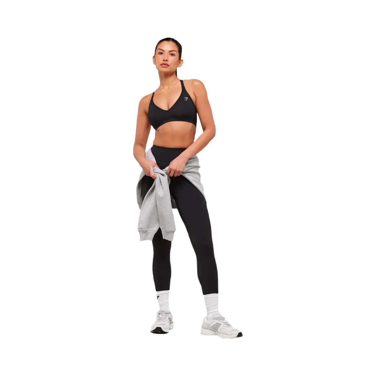 Gymshark Cotton Racerback Sports Bra - Black - HypeFly India View 2