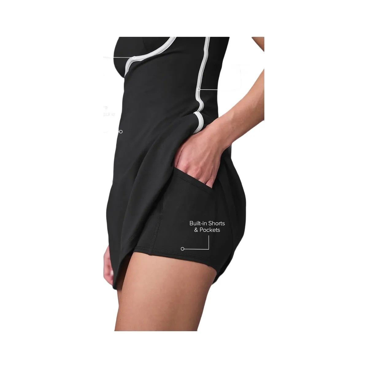 Alo Women's Airbrush Streamlined Dress - Black/White - HypeFly India View 2