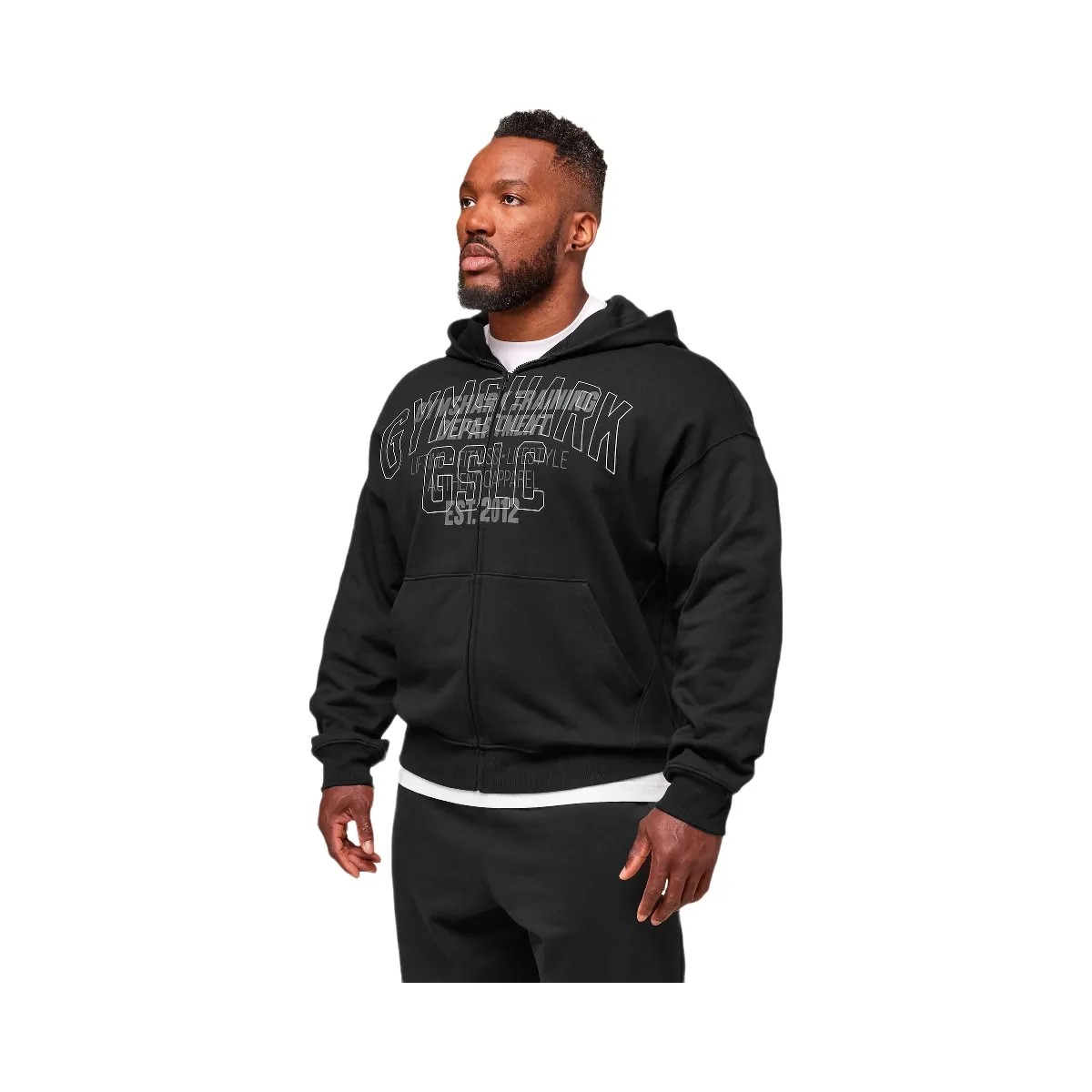 Gymshark Authentic Apparel Zip Up Hoodie - Black - HypeFly India View 4