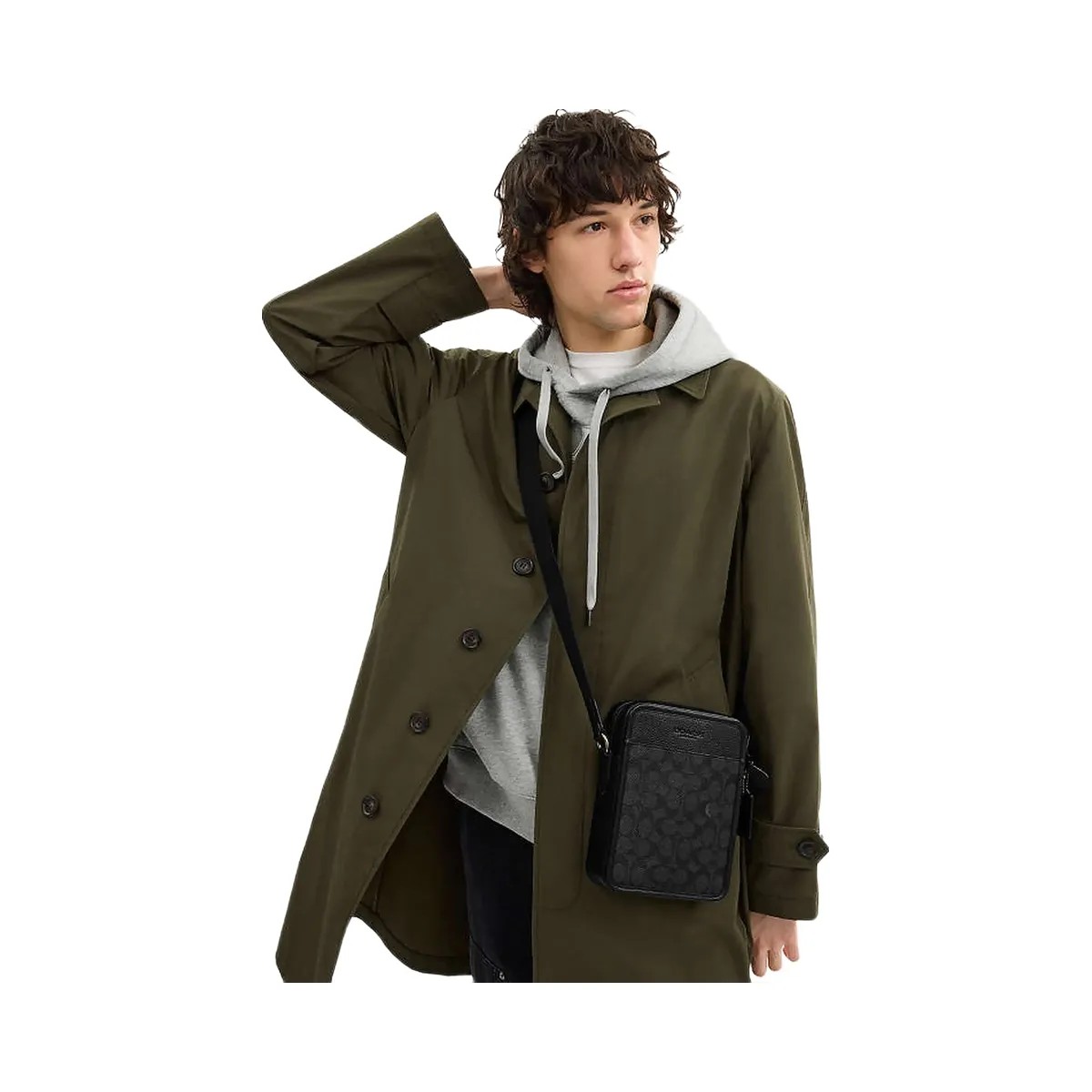 Coach Sullivan Crossbody Bag In Signature Canvas Signature Canvas-Gunmetal-Charcoal-Black - HypeFly India View 2