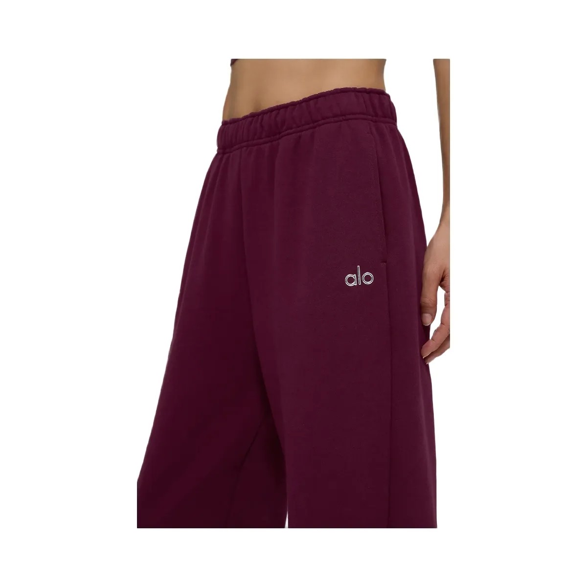 Alo Women's Accolade Straight Leg Sweatpant - Burgundy - HypeFly India View 2