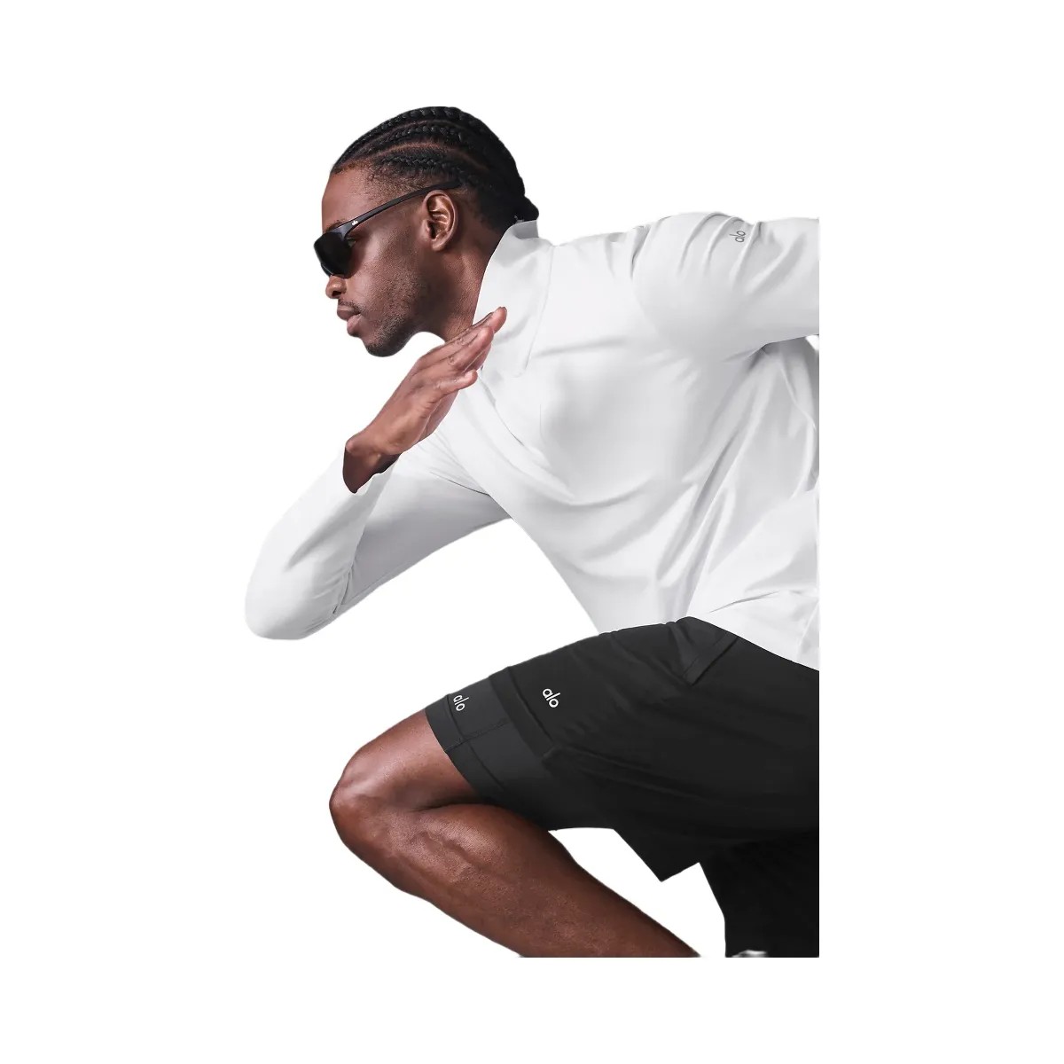 Alo Men's Conquer 1/4 Zip Reform Long Sleeve - White - HypeFly India View 5