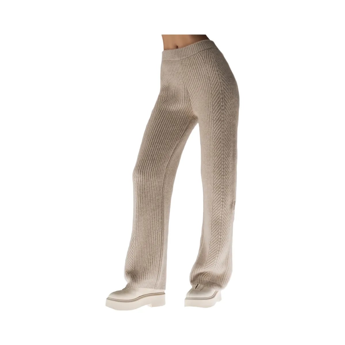Alo Women's Winter Magic Cashmere Wide Leg Pant - Flax Heather - HypeFly India View 1