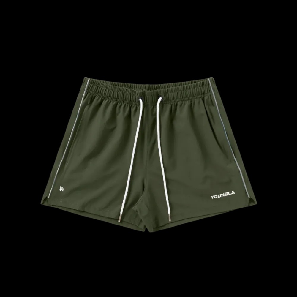 YoungLA Leg Day Shorts Olive - HypeFly India View 1
