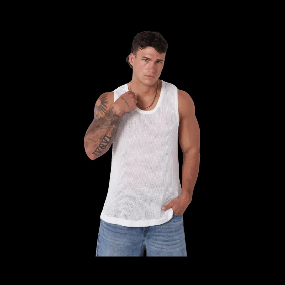 Young LA Crochet Tanks White - HypeFly India View 1