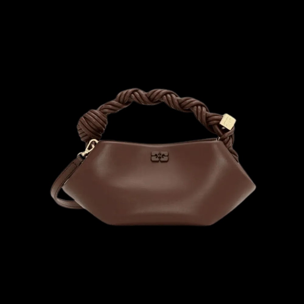 Ganni Brown Mini Bou Bag - HypeFly India View 1
