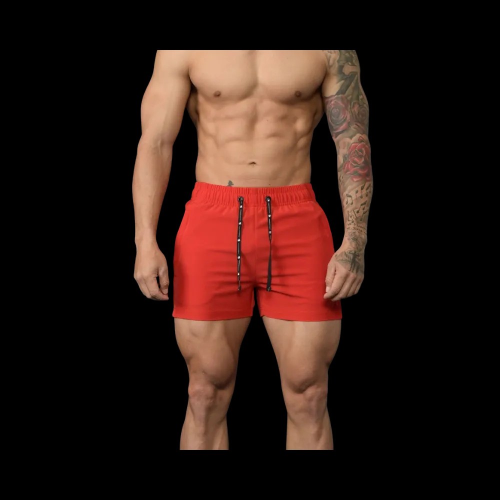 YoungLA Bodybuilding Shorts Red - HypeFly India View 1