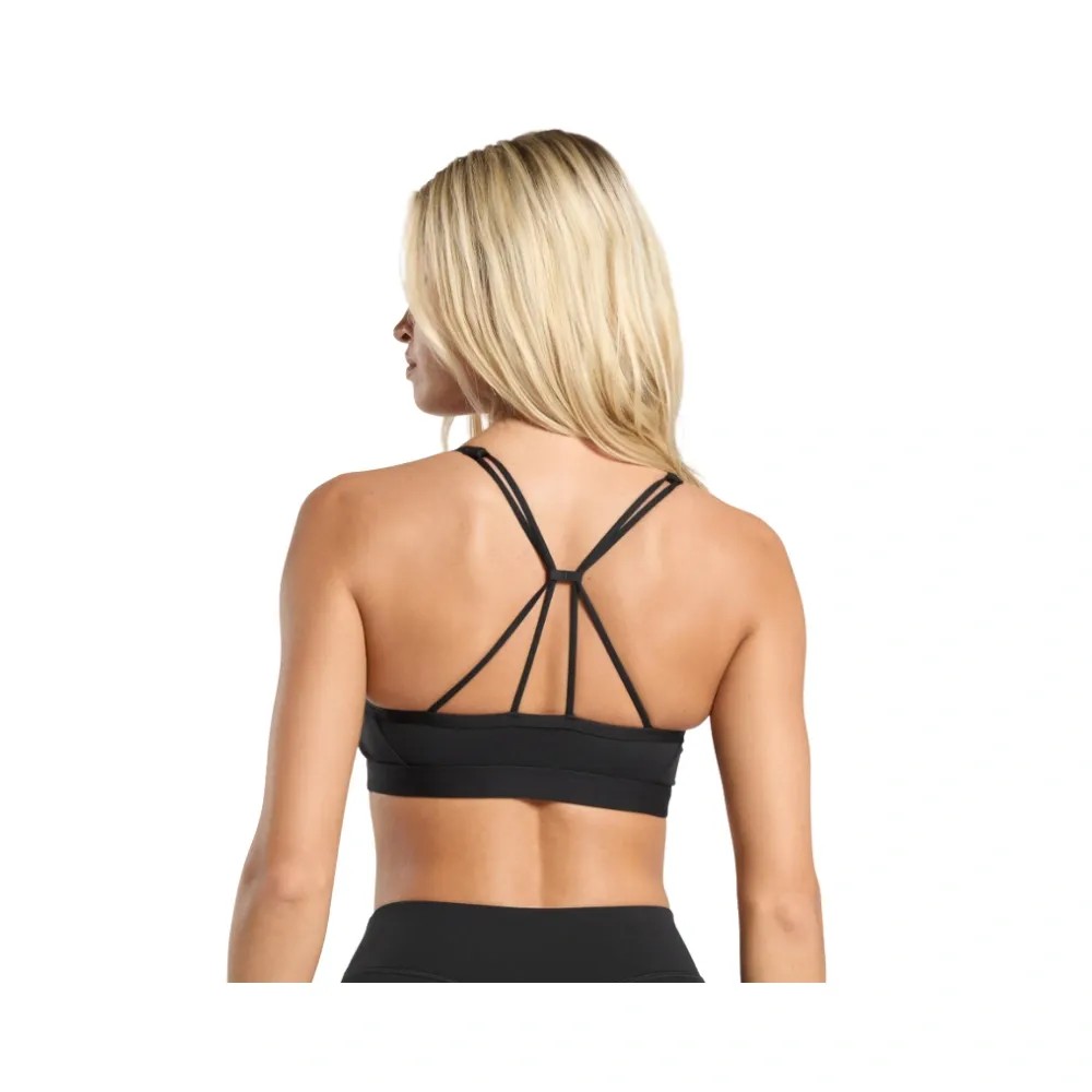 Gymshark Ruched Strappy Sports Bra Light Support Black - HypeFly India View 2