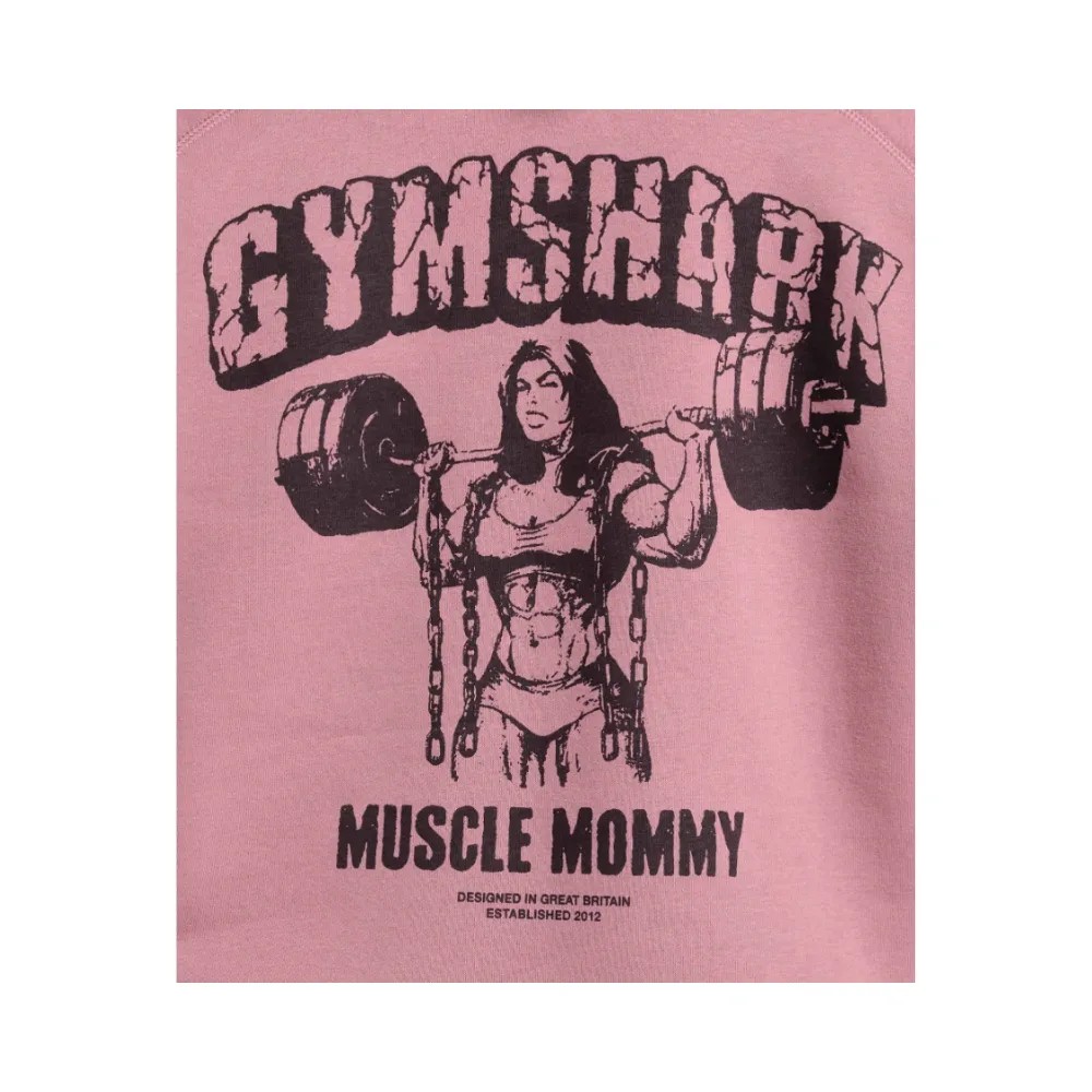 Gymshark Gritty Muscle Mommy Graphic Hoodie Calm Pink - HypeFly India View 5
