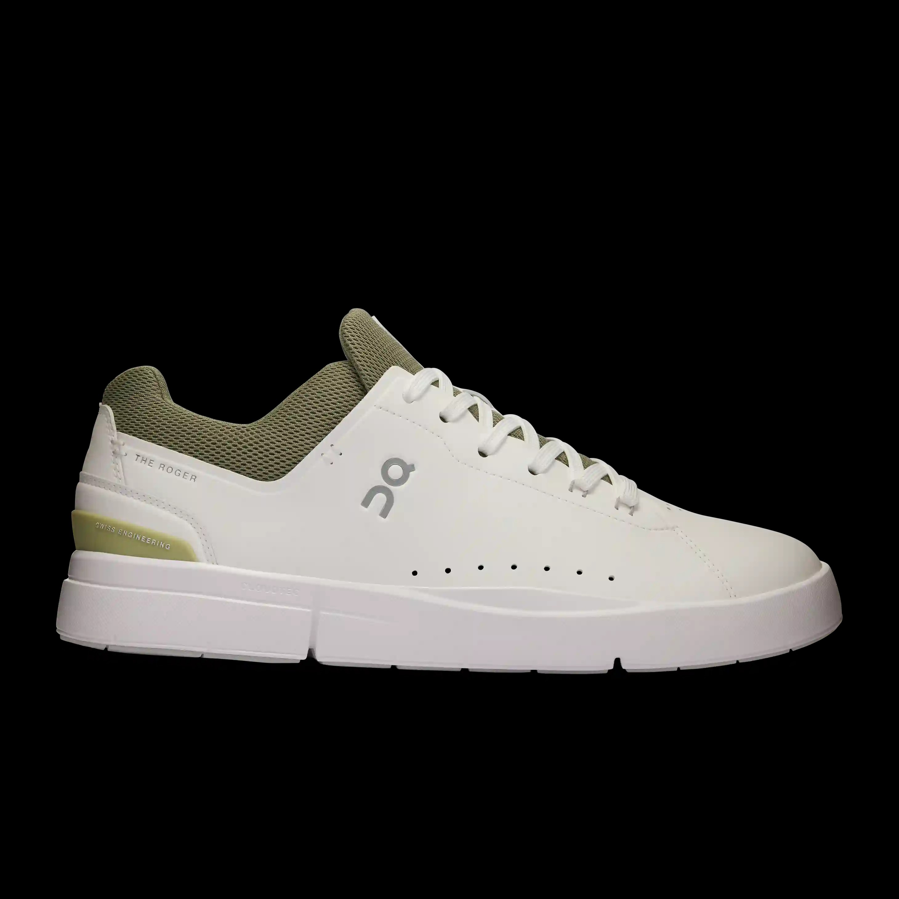 The Roger Advantage White Olive On Running - HypeFly India View 1