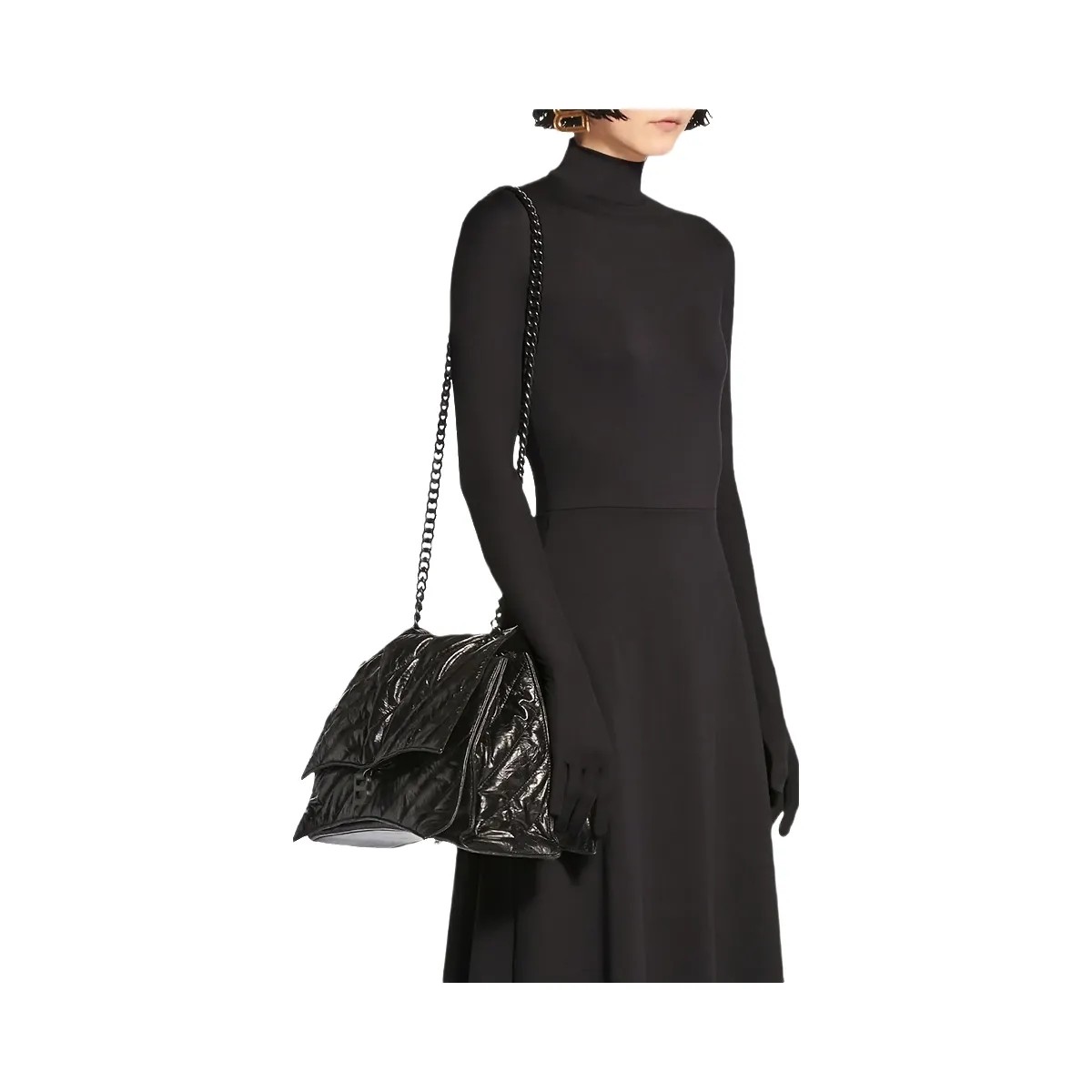 Balenciaga Crush Large Chain Bag Quilted - HypeFly India View 2