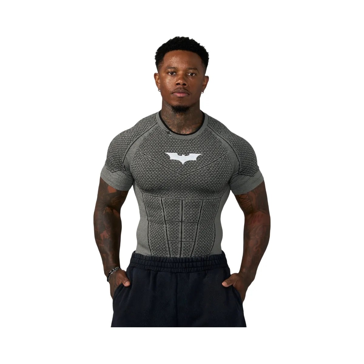 YoungLA Batman Compression Tees 'Grey Green' - HypeFly India View 1