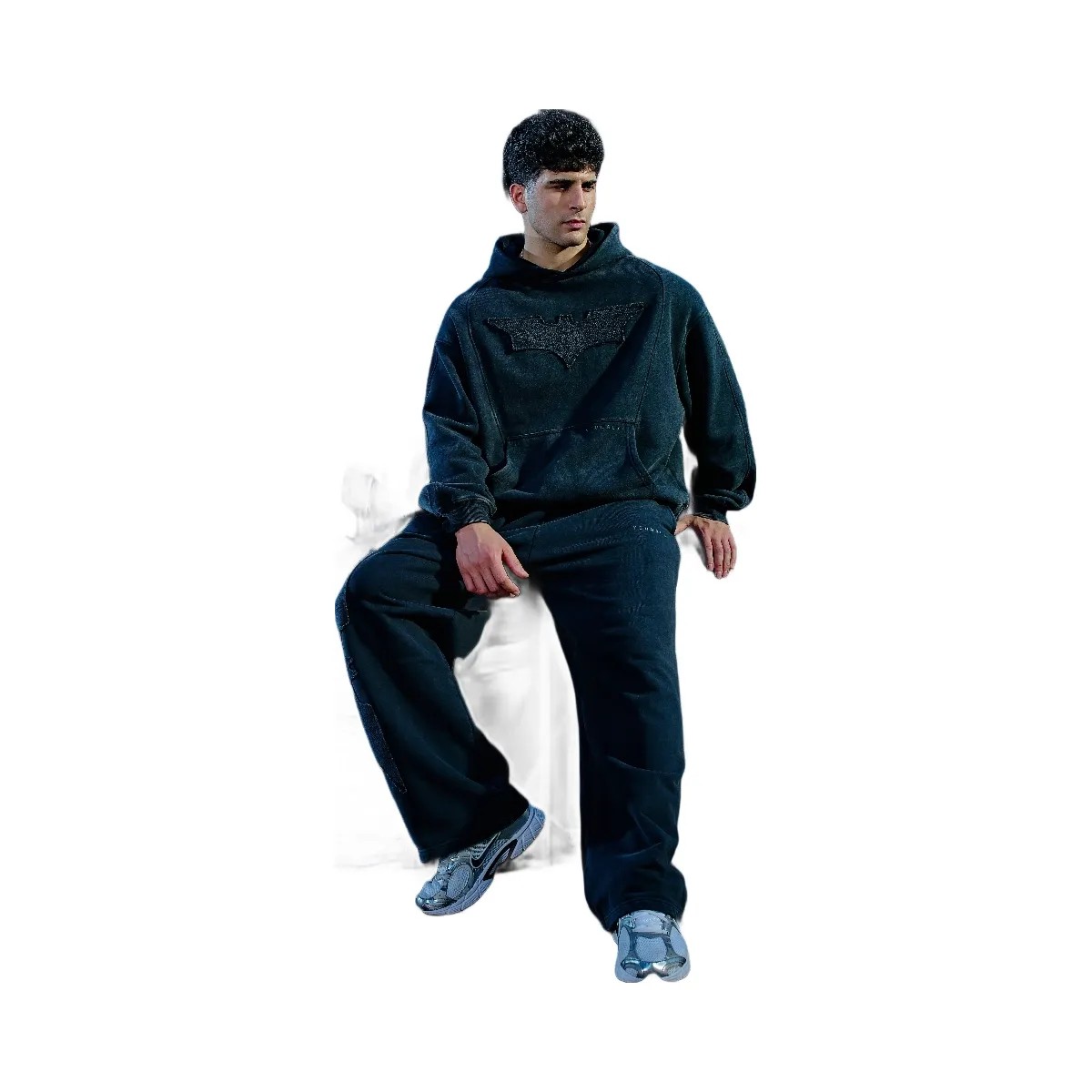 YoungLA Batman Stealth Hoodies 'Black Wash - HypeFly India View 3