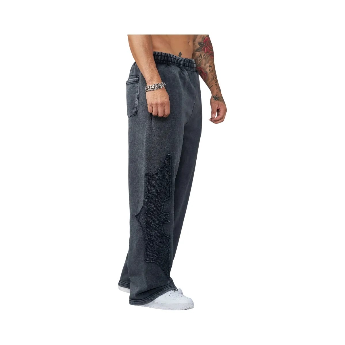 YoungLA Batman Stealth Sweats 'Grey Wash' - HypeFly India View 1