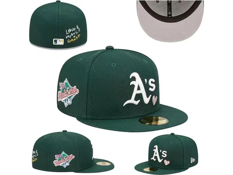 Oakland Athletics Quick Turn Team Heart 59FIFTY Green/White Fitted - HypeFly India View 1