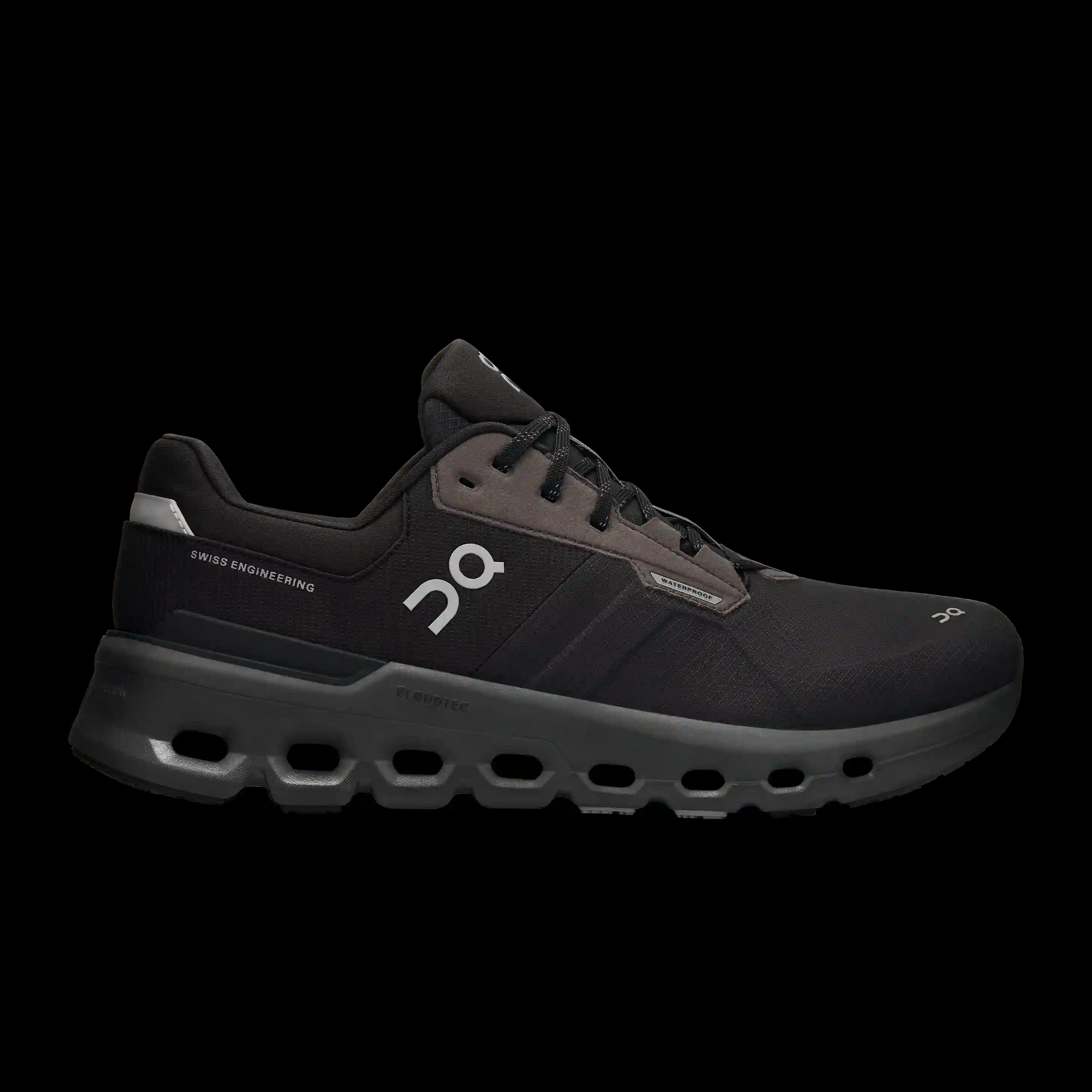 Cloudrunner 2 Waterproof 'Magnet Black' On Running - HypeFly India View 1