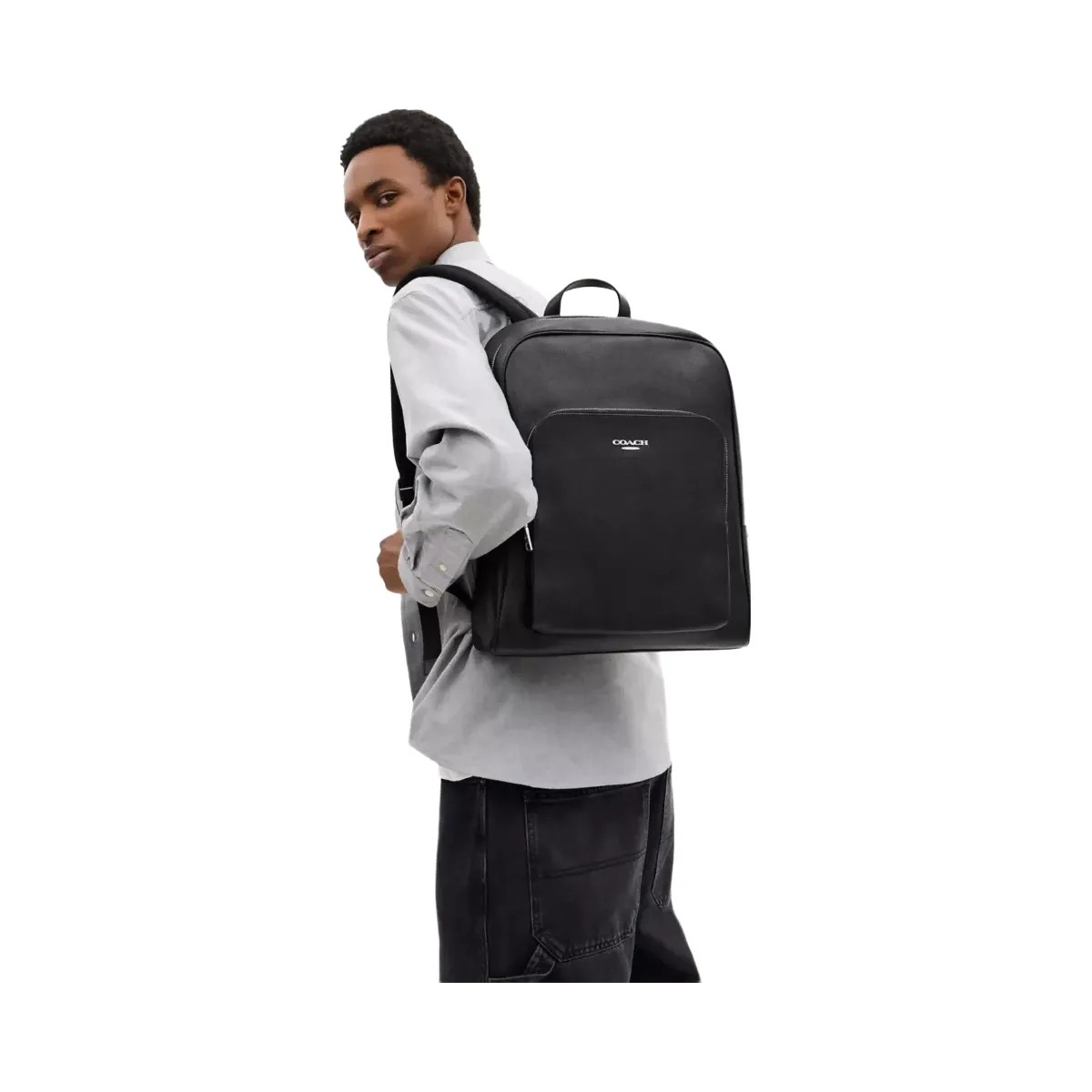 Coach Aiden Backpack in Silver Black - HypeFly India View 4