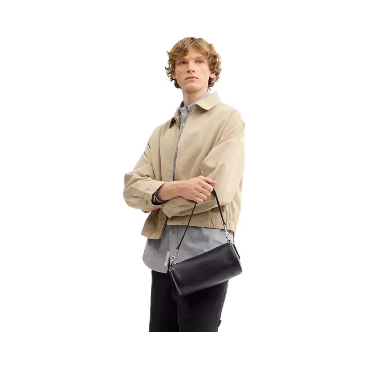 Coach Andre Barrel Bag 24 in Silver Black - HypeFly India View 5