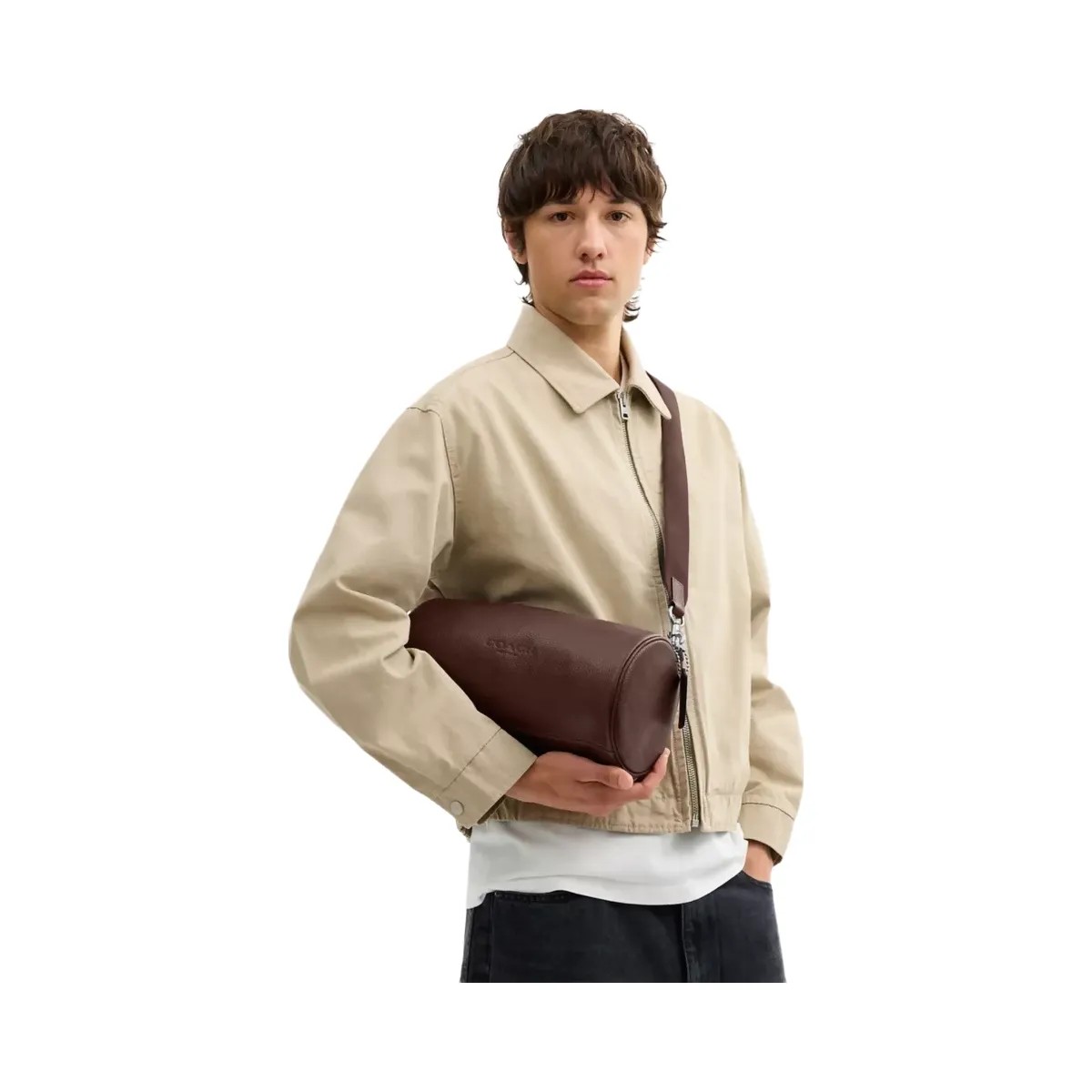Coach Andre Barrel Bag 30 in Silver Maple - HypeFly India View 5