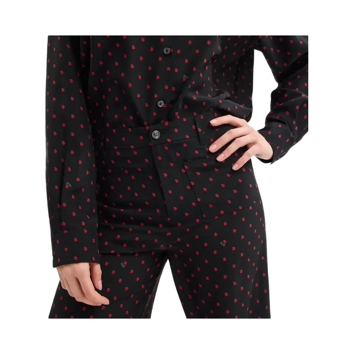 Coach Apple Dot Pants Black Red - HypeFly India View 4
