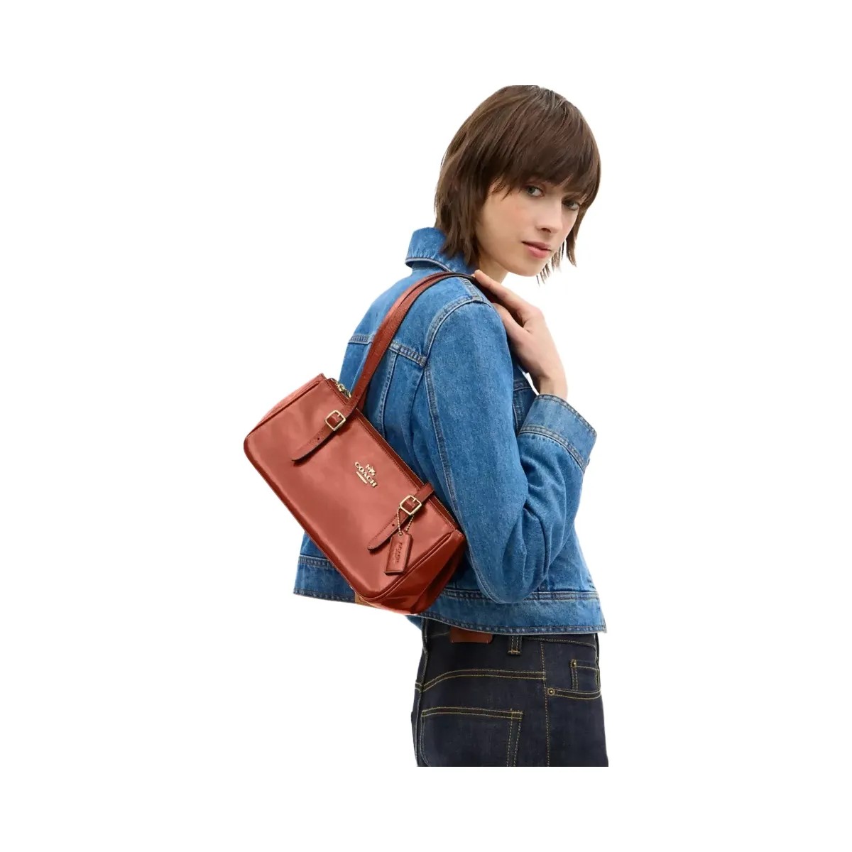 Coach Asher Shoulder Bag in Im Cinnamon - HypeFly India View 6
