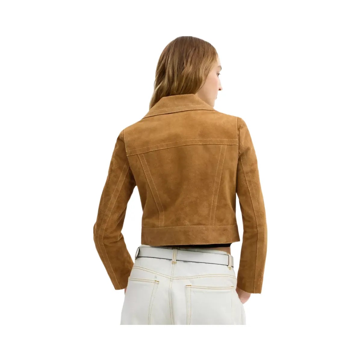 Coach Asymmetric Suede Jacket in Brown - HypeFly India View 4