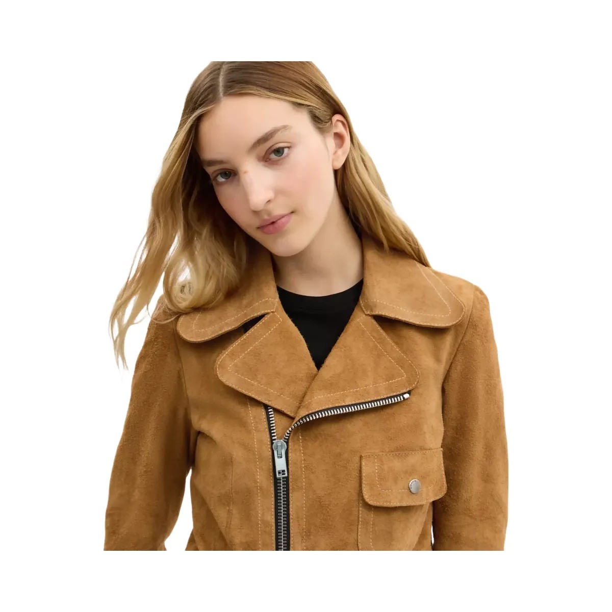 Coach Asymmetric Suede Jacket in Brown - HypeFly India View 5
