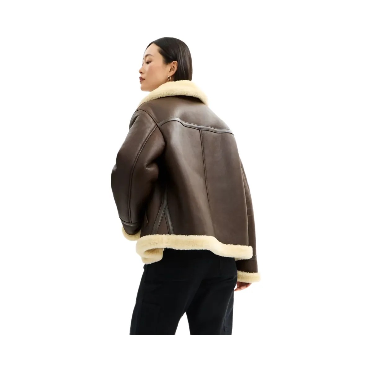 Coach Aviator Shearling Jacket Hickory - HypeFly India View 3