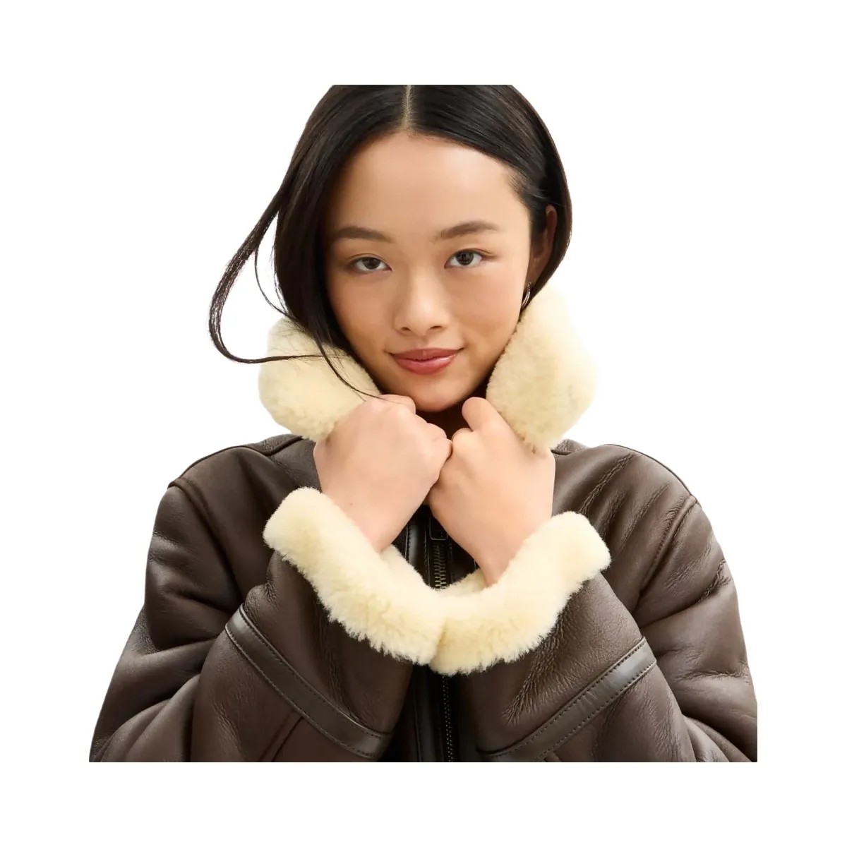 Coach Aviator Shearling Jacket Hickory - HypeFly India View 4