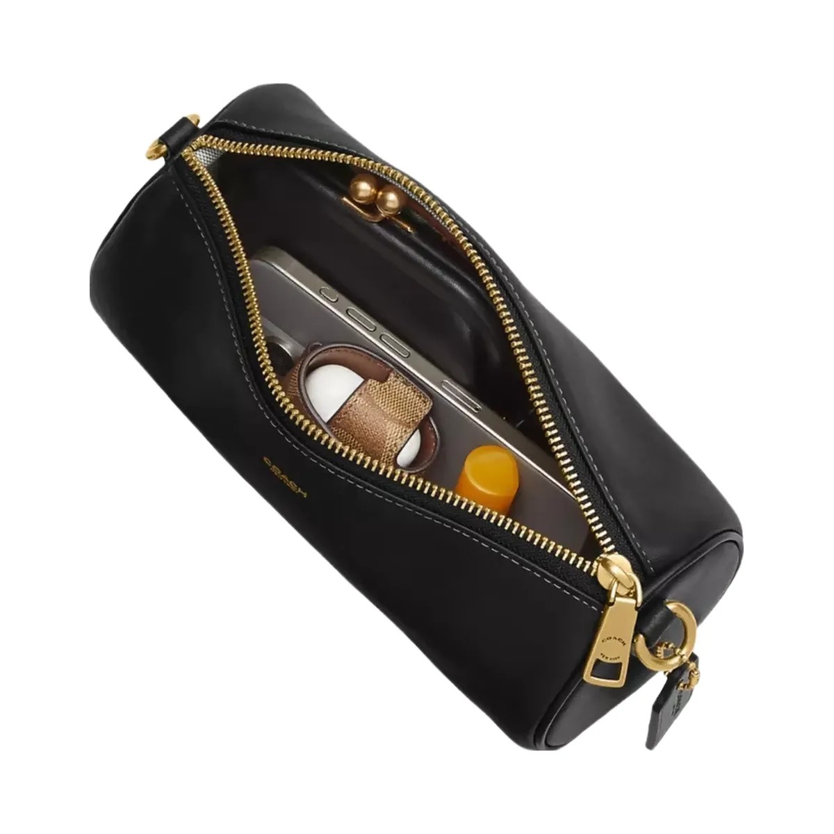 Coach Barrel Bag in Brass Black - HypeFly India View 4