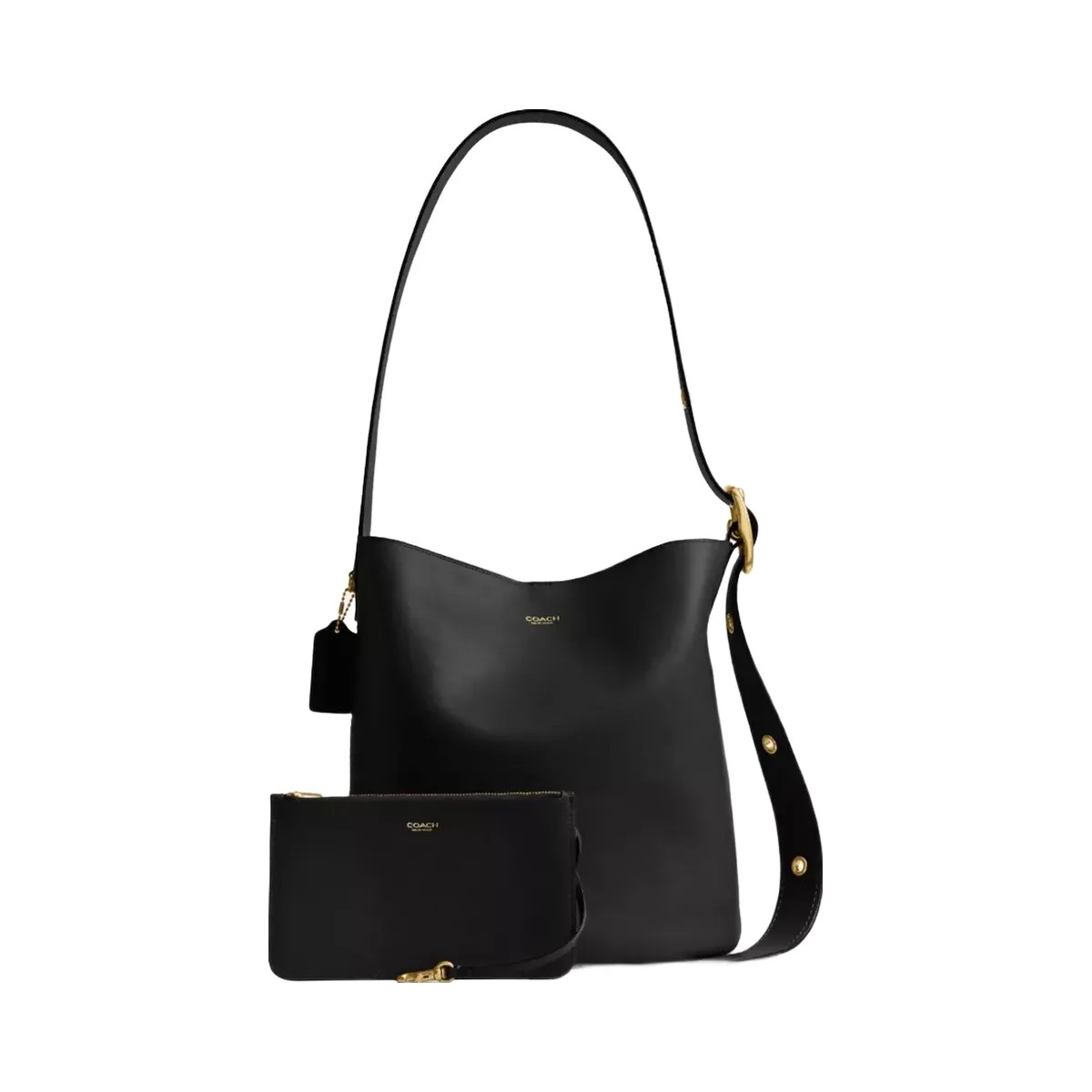 Coach Bleecker Bucket Bag in Brass Black - HypeFly India View 2