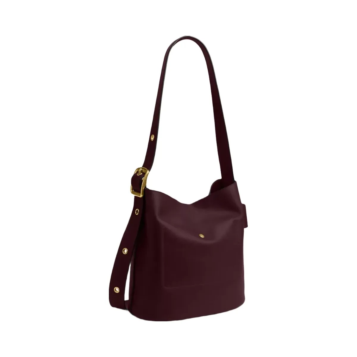 Coach Bleecker Bucket Bag in Brass Merlot - HypeFly India View 3