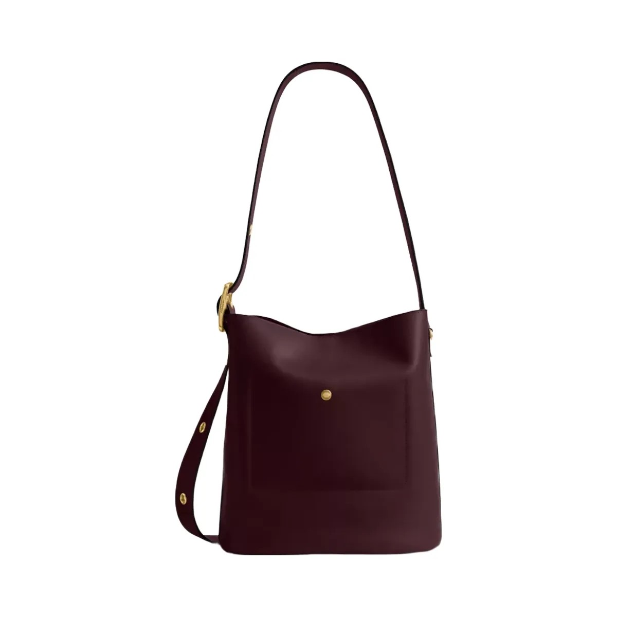 Coach Bleecker Bucket Bag in Brass Merlot - HypeFly India View 4