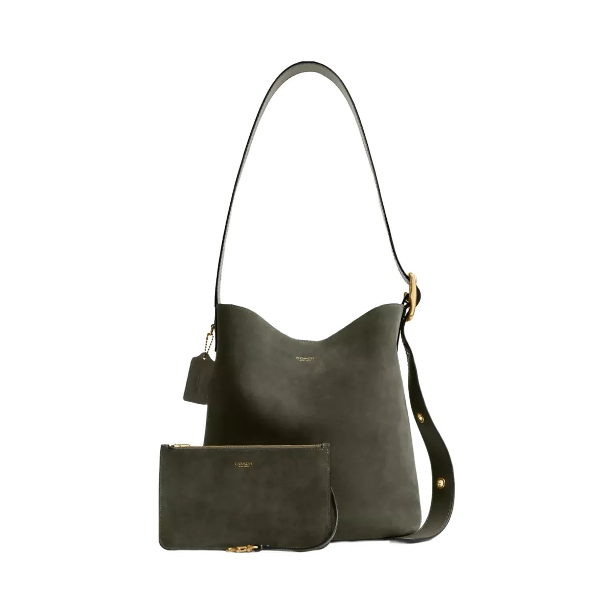 Coach Bleecker Bucket Bag in Brass Olive - HypeFly India View 2