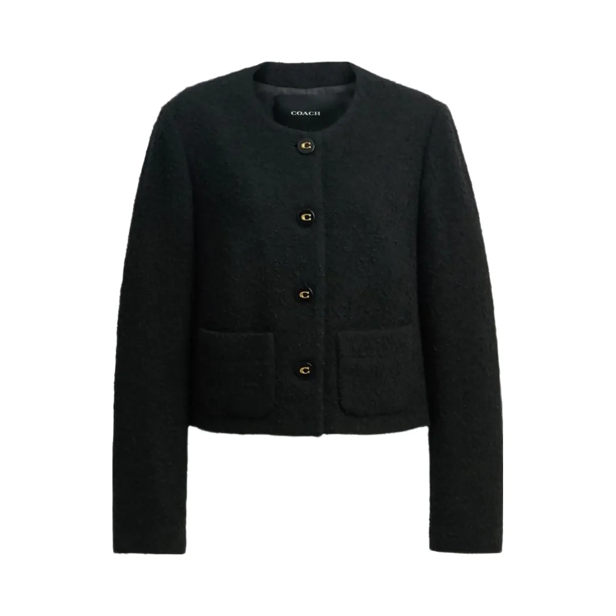 Coach Boucle Cardigan Jacket Black - HypeFly India View 1